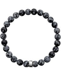 Ora Pearls - Aro Men's Snowflake Obsidian Bracelet Silver Bead - Lyst