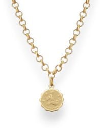 Alexie of Athens - Capricorn Zodiac Mini Medallion Chain Necklace - Lyst