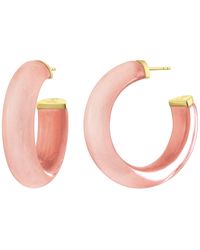 Gold & Honey - Small Rose Gold Illusion Hoop Earrings - Lyst