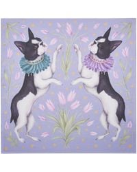 Fable England - Fable Catherine Rowe Pet Portraits Frenchie Lavender Silk Square Scarf - Lyst