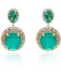 Michael Nash Jewelry - Gemma Flawed Emerald Clip Drop Earrings - Lyst