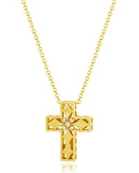 Unaloe - Vermeil Cross Pendant Necklace – Faith Jewelry Gift - Lyst