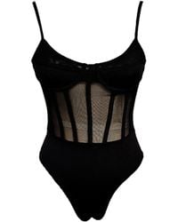 Chuks Collins - The Lady Liberty Bodysuit – Sheer Spaghetti Strap - Lyst