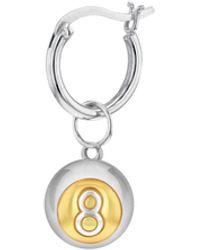 True Rocks - 2 Tone Sterling & 18Kt Plated 8 Ball Mini Charm On Hoop - Lyst