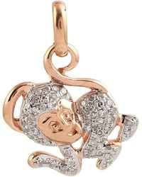 Artisan - Diamond Monkey Charm Pendant - Lyst