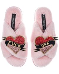 Laines London - Classic Laines Slippers With Fuck Off Brooches - Lyst