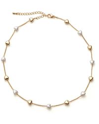 Shabella Nyc - Heart Pearls Necklace - Lyst