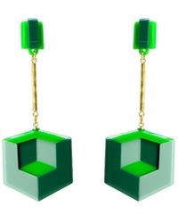 Gissa Bicalho - Handmade Acrylic Earring Double Cube - Lyst