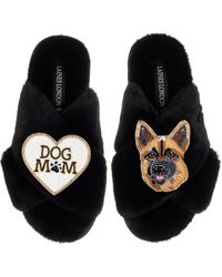 Laines London - Classic Laines Slippers With Roxy The German Shepherd & Dog Mum/Mom Brooches - Lyst