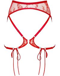 MONIQUE MORIN LINGERIE - Moonstruck Lace Harness Fire - Lyst