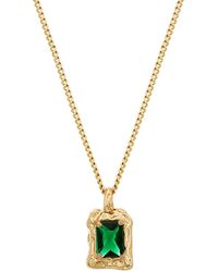 33mm - Elijah Emerald Pendant Necklace - Lyst
