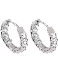 Nazzar - Princess Cut Cz Hoop Earrings - Lyst