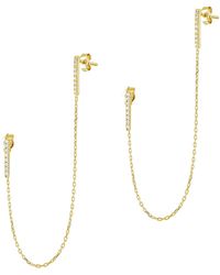 Spero London - Chained Bar Chain Earring Sterling - Lyst