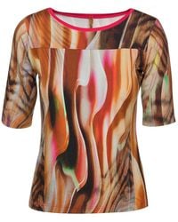 Conquista - Fitted Print Top In Stretch Jersey - Lyst