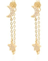 Luna Charles - Imogen Moon & Star Drop Chain Earrings - Lyst