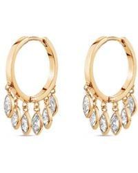 SALLY SKOUFIS - Natural Drop Huggie Earrings With Made Cz Diamond Stimulant - Lyst