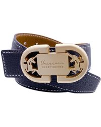 Champagne & Horses - Reversible Leather Belt Heritage With Buckle - Lyst