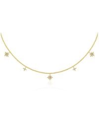 Genevieve Collection - 18k Yellow Gold Star Shape Diamond Necklace Choker - Lyst