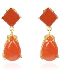 Lila Rasa - Scarlet Flame Carnelian Stone Earrings - Lyst