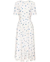 POST MERIDIEM - Printed Short Sleeve Floral Midi Dress - Lyst