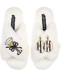 Laines London - Classic Laines Slippers With Stripe 40Th Birthday & Glass Of Champagne Brooches - Lyst