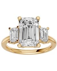 Aya Fine Jewelry - 4.35 Ct Emerald Cut Lab Grown Diamond Three Stone Ring - Lyst