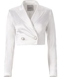 Lita Couture - Cropped Satin Blazer - Lyst