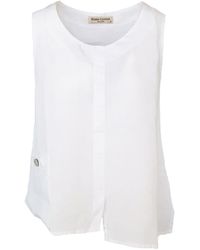 Haris Cotton - Front Pocket Linen Sleeveless Top - Lyst