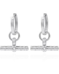 Luna Charles - Cassia T-Bar Huggie Earrings - Lyst
