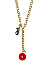 Persia Dona Jewelry - Vintage Chain X Carnelian Circle Necklace - Lyst