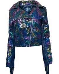 Any Old Iron - Metallic Splodge Leather Moto - Lyst