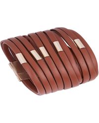 Saachi - Multi Strand Vegan Leather Sienna Bracelet - Lyst