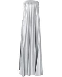 Kargede - Pleated Leather Maxi Dress – Strapless Designer Evening Gown - Lyst