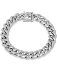 Steeltime - Stainless Steel 12Mm Miami Cuban Bracelet With Box Clasp 8.5 Inch - Lyst
