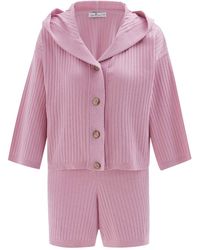 Peraluna - Mujo Knitted Crop Cardigan & Shorts - Lyst