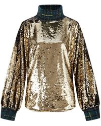RUE AGTHONIS - Chasser Sequined Top - Lyst