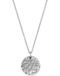 Posh Totty Designs - Silver Textured Disc Necklace - Lyst