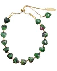 Farra - Heart Shaped Zoisite Gemstone Adjustable Bracelet - Lyst