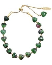 Farra - Heart Shaped Zoisite Gemstone Adjustable Bracelet - Lyst