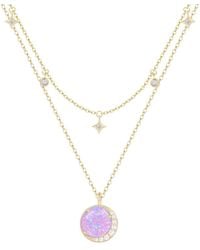 KAMARIA - Opal Moon & Star Charm Double Layering Necklace - Lyst