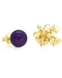 Unaloe - Vermeil Natural Queen Amethyst Stud Earrings – Luxury Contemporary Designer Gemstone Jewelry - Lyst