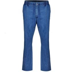 DAVID WEJ - Stretch Denim Drawstring Relaxed Trousers - Lyst