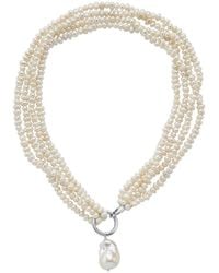 LINYA JEWELLERY - Lara Multi Sand Pearl Necklace - Lyst