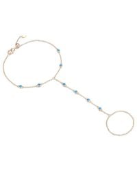 KAMARIA - Eternal Line Hand Chain Bracelet With Opal - Lyst
