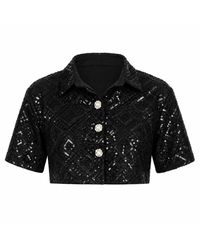 International Appeal - Sequin Crop Shirt - Lyst