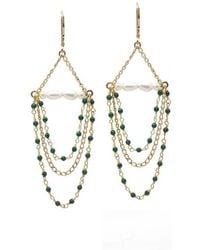 SALOME - Penelope Malachite & Pearl Chandelier Earrings - Lyst