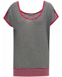 Peraluna - Deep O-Neck Drop Shoulder Striped Knit Blouse - Lyst