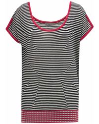 Peraluna - Deep O-Neck Drop Shoulder Striped Knit Blouse - Lyst