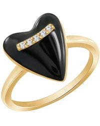 Diamonbliss - Puffy Heart Ring, Enamel - Lyst