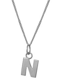 Edge Only - Letter Pendant N Initial Necklace Sterling - Lyst